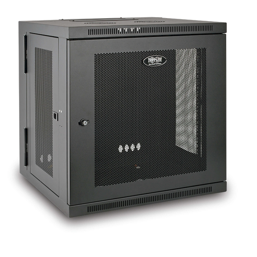 SmartRack 12U Low-Profile Switch-Depth Wall-Mount Rack Enclosure Cabinet, Hinged Back