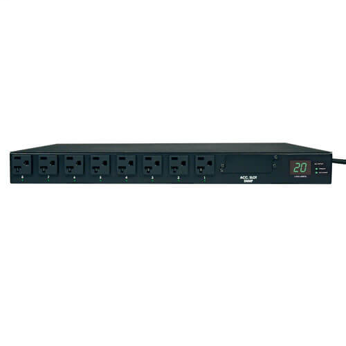1.9kW Single-Phase Metered Automatic Transfer Switch PDU, 2 120V L5-20P / 5-20P Inputs, 16 5-15/20R Outputs, 1U, TAA