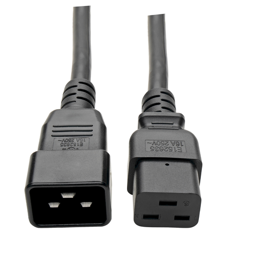 Power Extension Cord, C19 to C20 - Heavy Duty, 20A, 250V, 12 AWG, 6 ft., Black