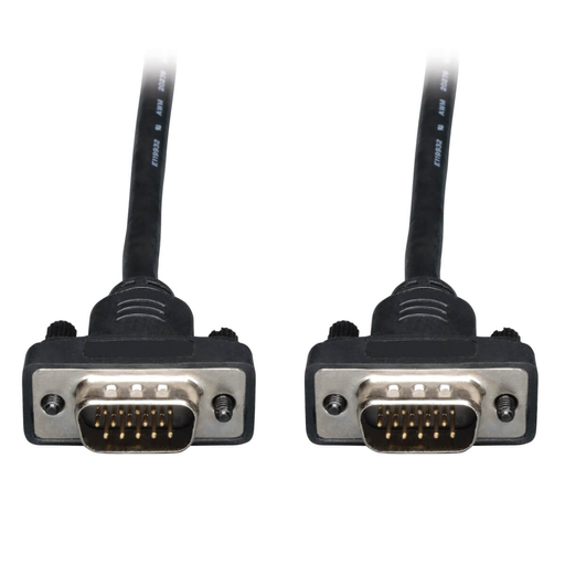 Low-Profile VGA High-Resolution RGB Coaxial Cable (HD15 M/M)), 3 ft.