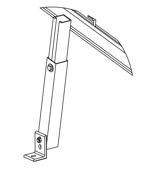 Solar Mount Adjustable Tilt Leg 18-30", W/HDW