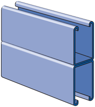 1-5/8" x 4 7/8", 12 Gage, Back-to-Back, Solid, 20 ft, Pre-Galvanized Zinc (PG)