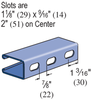 1-5/8" x 3-1/4", 12 Gage, Slotted, 10, Pre-Galvanized Zinc (PG)
