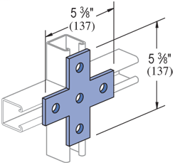 Product image for Unistrut P1028 EG Electrogalvanized Steel 5-Hole Channel Flat Plate