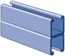 1-5/8" x 3-1/4", 12 Gage Back-to-Back Channel, Solid, 10 Ft, Pre-Galvanized Zinc (PG)