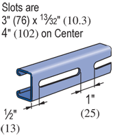 1-5/8" x 13/16", 14 Gage, Long Slots, 10 ft, Pre-Galvanized Zinc (PG)