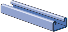 1-5/8" x 13/16" Channel, 14 Gage, Solid, 10 ft, Pre-Galvanized Zinc (PG)