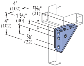 7 Hole, 90° Gusseted Fitting Electro-Galvanized (EG) (20/CTN)