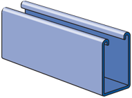 1-5/8" x 2 7/16", 12 Gage, Solid, 2-7/16'-deep, 20 ft, Pre-Galvanized Zinc (PG)