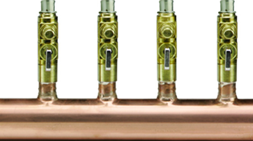 Manifold, type L copper, Outlet(s): 12, d: 2, P: 3/4, gpm: 45