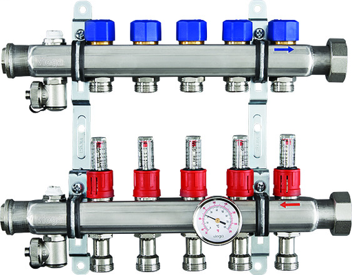 Manifold, stainless steel, Outlet(s): 7, SVC, Union: 1 1/4, FPT: 1