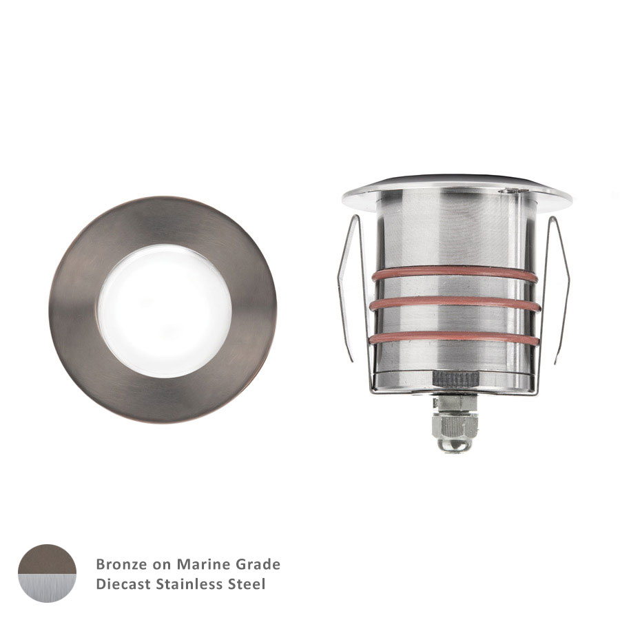 Product image for 2" LED Large Round Well Light - Bronzed Stainless Steel - 3000K