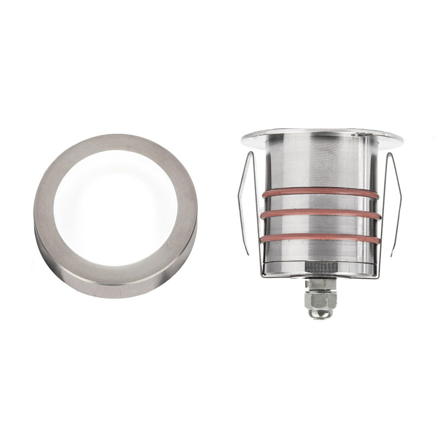 Product image for 2" LED Small Round Well Light - Stainless Steel - 3000K