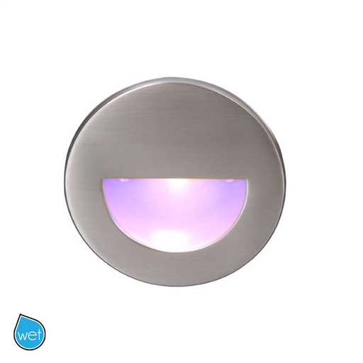 Product image for LEDme 3" LED Circular Scoop Step Light - Brushed Nickel - Blue