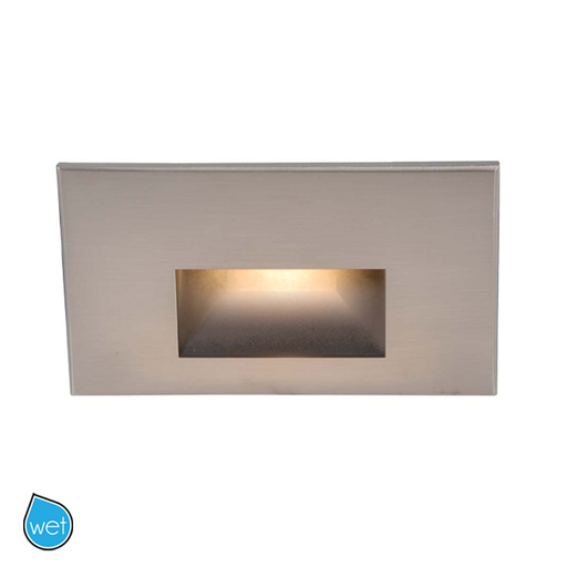 Product image for LEDme 5" 277V LED Horizontal Scoop Step Light - Brushed Nickel - Blue