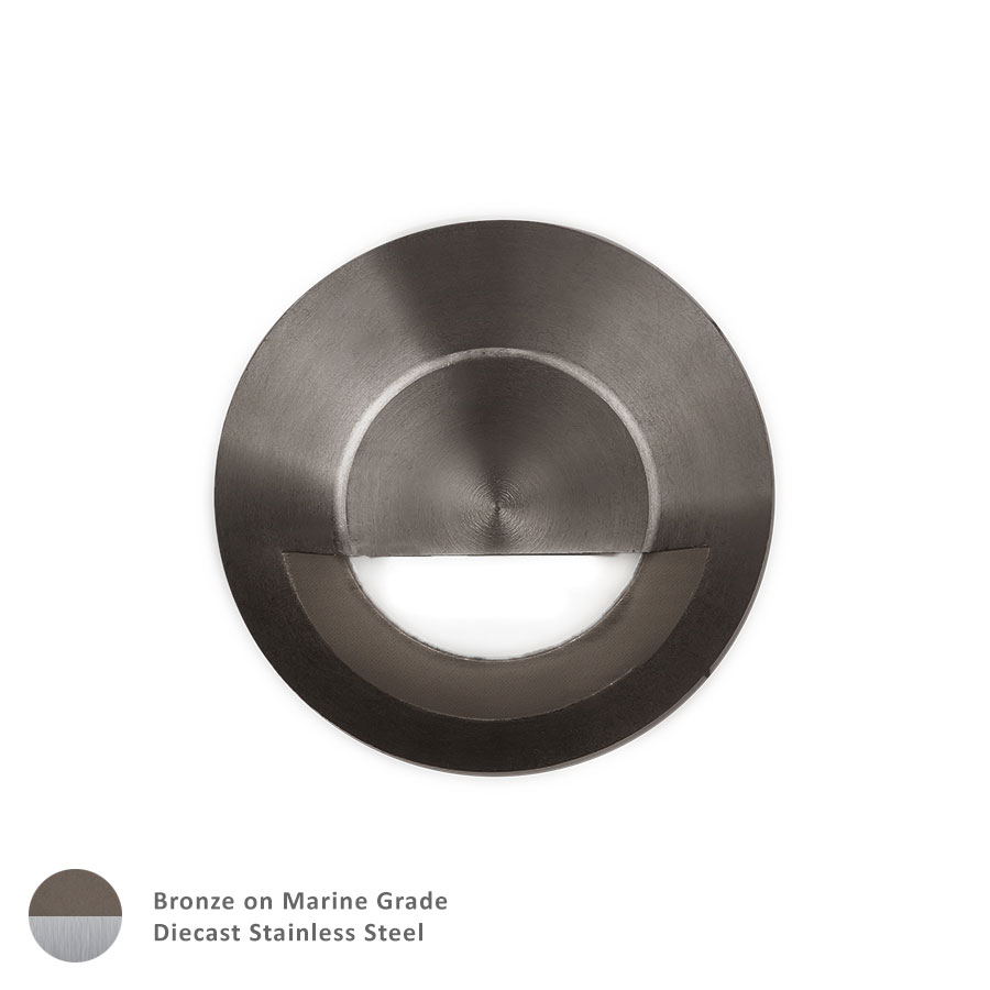 Product image for 2" LED Round Hood Well Light - Bronzed Stainless Steel - 3000K