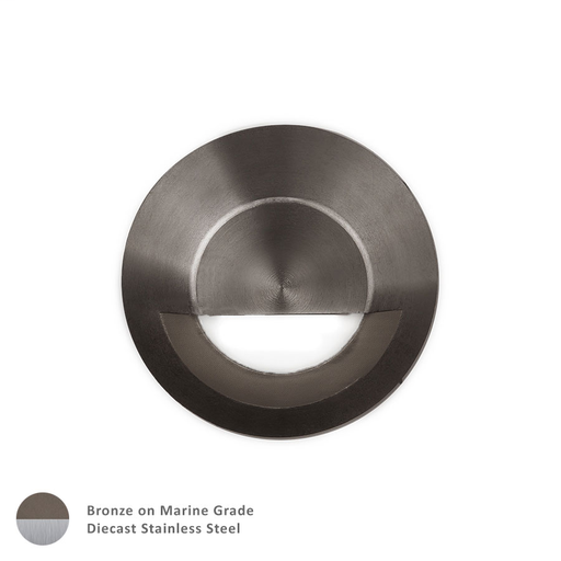 Product image for 2" LED Round Hood Well Light - Bronzed Stainless Steel - 3000K