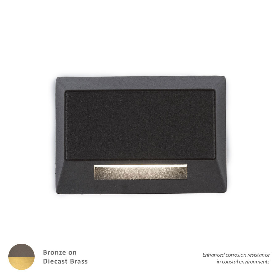 Product image for 3" LED Rectangle Deck Light - Bronze/Brass - 3000K