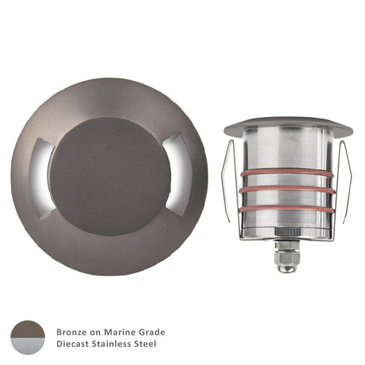 Product image for 2" LED Double Slot Well Light - Bronzed Stainless Steel - 3000K