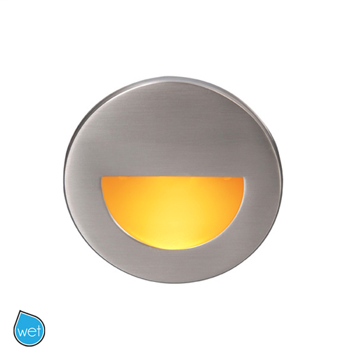 Product image for LEDme 3" LED Circular Scoop Step Light - Brushed Nickel - Amber