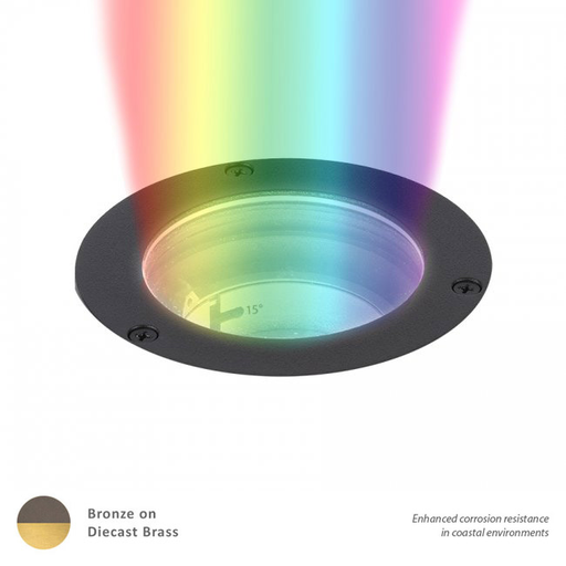 Product image for 4" LED 12V Well Light - Bronze/Brass - Color Changing