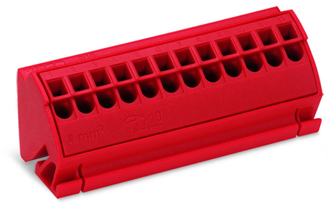 Product image for WAG 812-103 BUS BAR BLOCK 4QMM RED