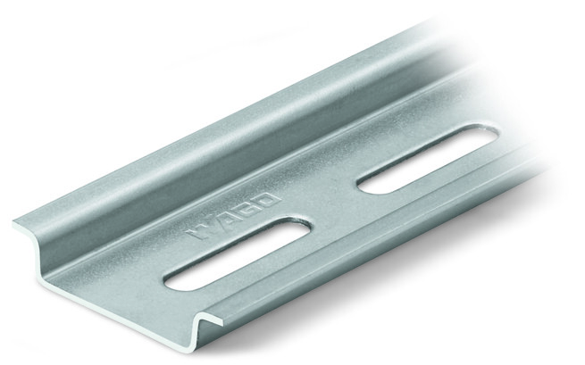 Mayer-DDS-Steel carrier rail; 35 x 7.5 mm; 1 mm thick; 2 m long; slotted; according to EN 60715; "Hole width 25 mm; silver-colored-1