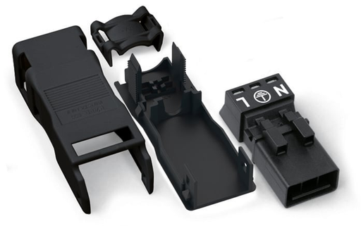 Product image for WAG 890-113 PLUG W/RELIEF HOUSING,3-POL,BLACK