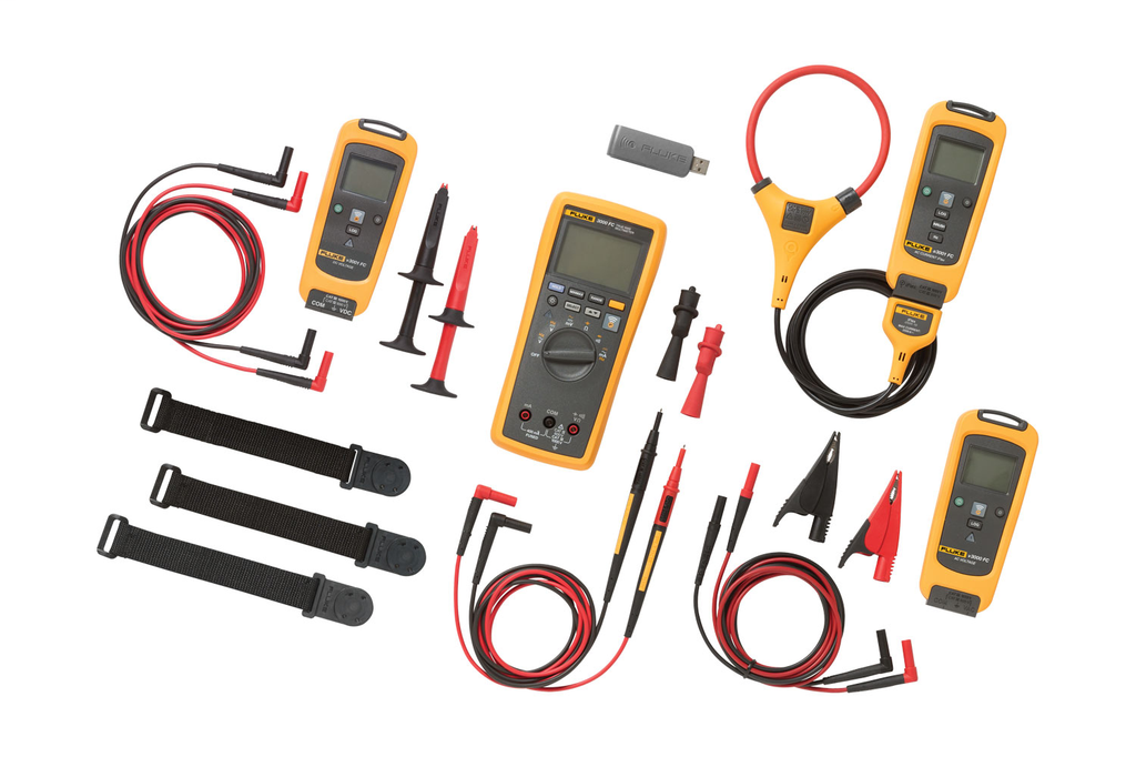 Product image for Fluke FLK-3000-FC-GM General Maintenance Kit, includes Multimeter, iFlex Clamp Module, AC Voltage Module, DC Voltage Module & Accessories