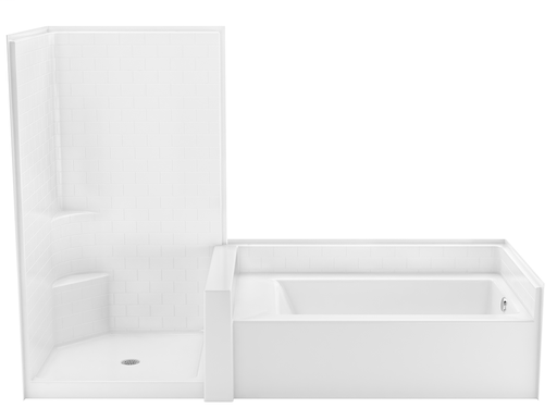 Tub & Shower, Acrylx™ Applied Acrylic, 102" x 42" x 78 3/4"