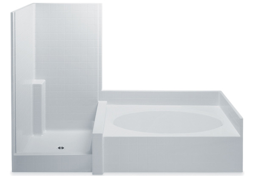 Tub & Shower, Acrylx™ Applied Acrylic, 102" x 42" x 78 3/4"