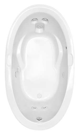 Whirlpool Baths, Premium Cast Acrylic, 65 1/2" x 38 1/2" x 22 3/4"