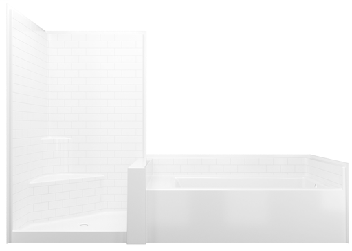 Tub & Shower, Acrylx™ Applied Acrylic, 114" x 42" x 78 3/4"