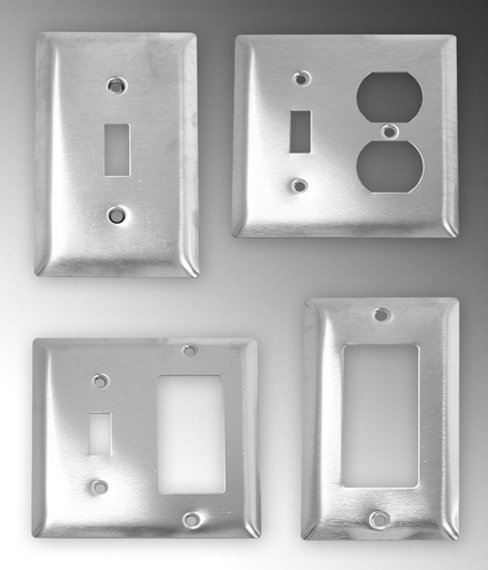 Product image for Calpipe S607BLPLTS Stainless Steel 316 Single Gang Blank Device Box Cover