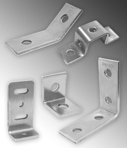 Product image for Calbrite S600004B00 4-Hole 90. Stainless Steel 316 Strut Angle Bracket