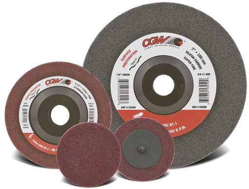 Surface Preparation Wheels - Aluminum Oxide - Maroon Type 27 - Size 7 x 5/8-11