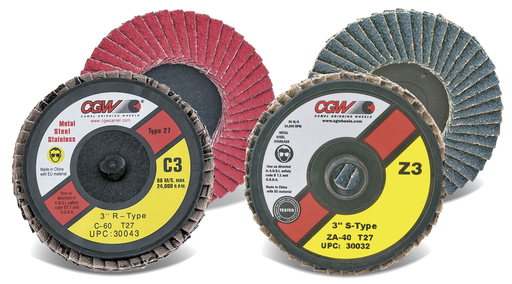 Z3® 2 - 3" Mini Flap Discs - Zirconia, Roll On - Size 3 - Grit 36
