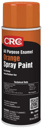 Product image for CRC Industries 18004 10 oz Orange All Purpose Enamel Spray Paint