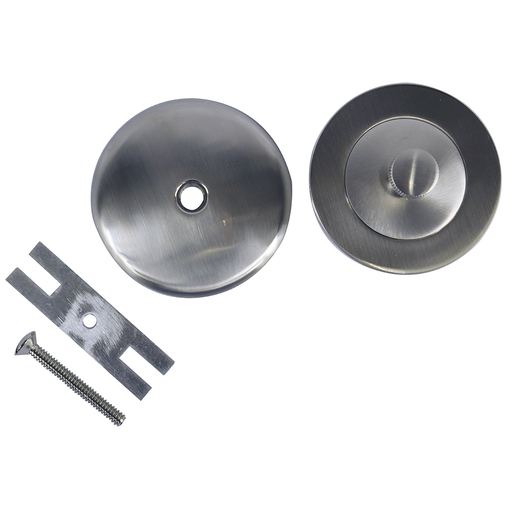 Universal Lift and Turn Tub Drain Trim Kit with Overflow in Brushed Nickel
