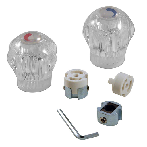 Universal Small Faucet Handles in Clear Acrylic