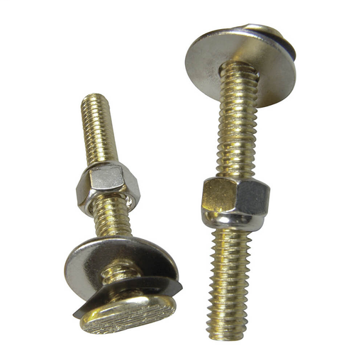5/16 in. x 3-1/2 in. Brass Closet Bolts with Nuts and Washers (2-Pack)