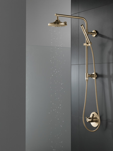 H2Okinetic® 3-Setting Raincan Shower Head - Champagne Bronze