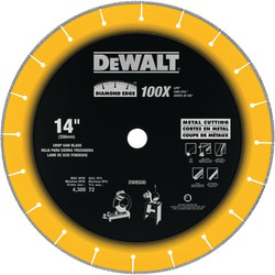 DEWALT DW8500 14 Inch Diameter 3/32 Inch Edge Thickness 4300 RPM Chop Saw Blade DEWALT DW8500 14 Inch Diameter 3/32 Inch Edge Thickness 4300 RPM Chop Saw Blade