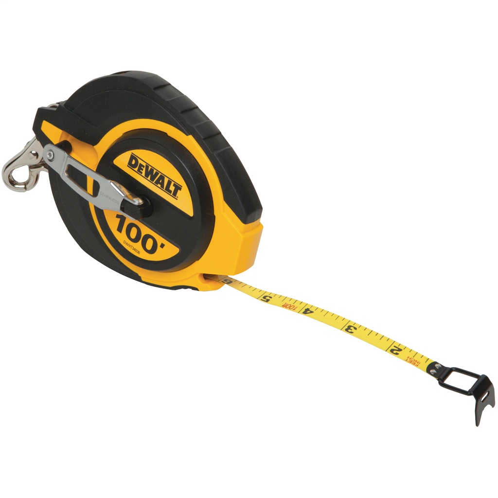 DEWALT DWHT34036L 3/8 Inch x 100 Foot Closed Case Long Tape Rule DEWALT DWHT34036L 3/8 Inch x 100 Foot Closed Case Long Tape Rule