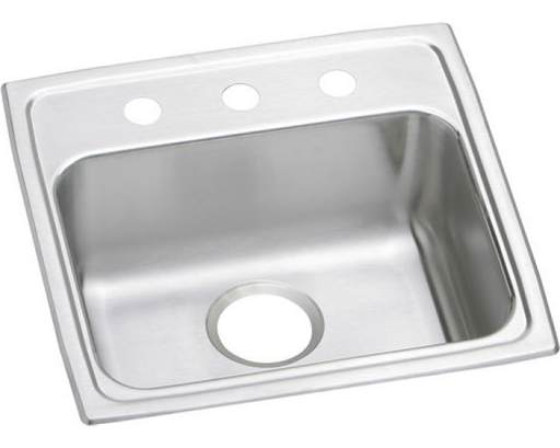 Elkay Lustertone Classic Stainless Steel 19-1/2" x 19" x 5", Single Bowl Drop-in ADA Sink