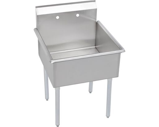 Elkay Dependabilt Stainless Steel 21" x 21-1/2" x 44" 18 Gauge One Compartment Budget Sink with Stainless Steel Legs