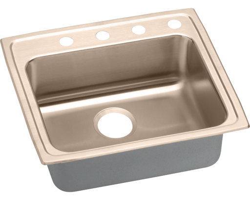 Elkay CuVerro Antimicrobial Copper 25" x 21-1/4" x 4", Single Bowl Drop-in ADA Sink