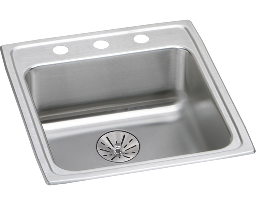 Elkay Lustertone Classic Stainless Steel 19-1/2" x 22" x 6-1/2", Single Bowl Drop-in ADA Sink with Perfect Drain