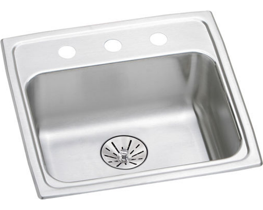 Elkay Lustertone Classic Stainless Steel 19" x 18" x 6-1/2", Single Bowl Drop-in ADA Sink with Perfect Drain