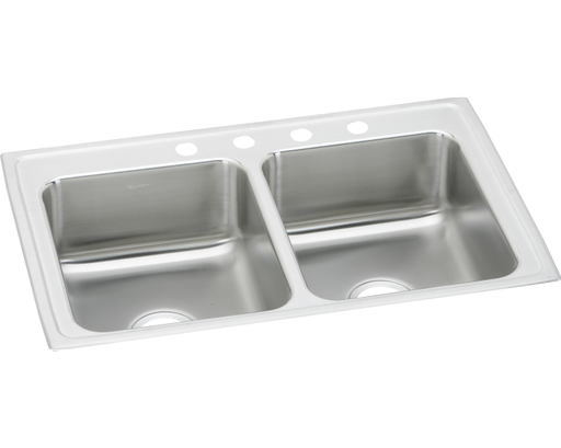 Elkay Lustertone Classic Stainless Steel 29" x 18" x 6-1/2", Equal Double Bowl Drop-in ADA Sink